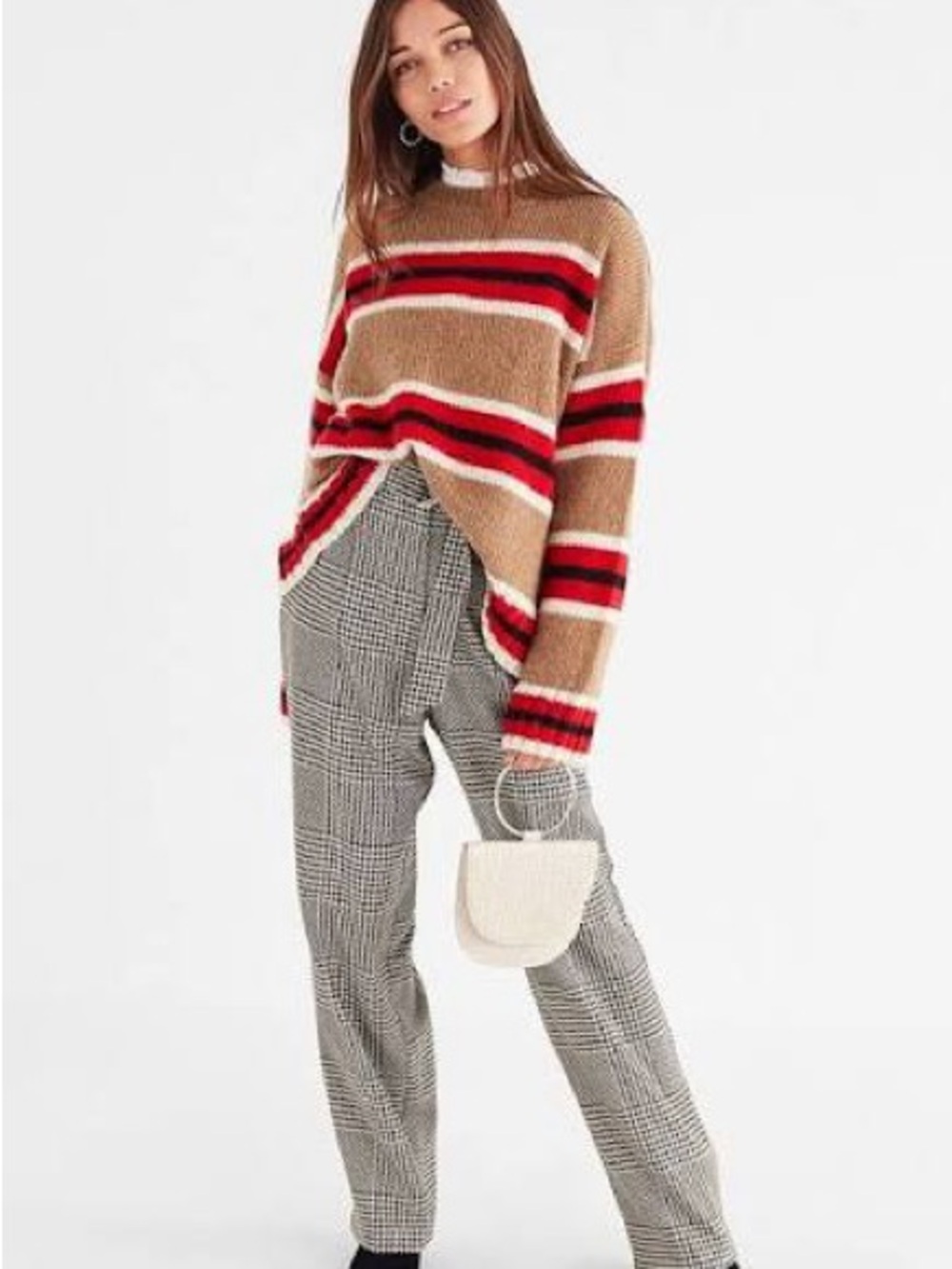 Striped Wool Knit Sweater in Brown and Red - Picture 4 of 12